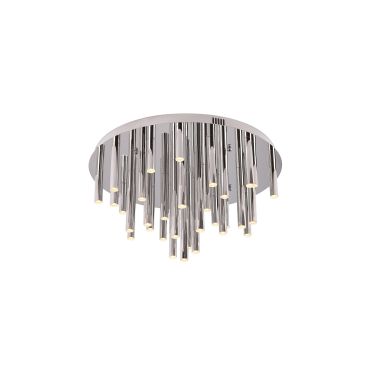 Maxlight Organic - plafonnier - Ø 60 x 34 cm - 33 x 1W LED dimmable inclus - chrome