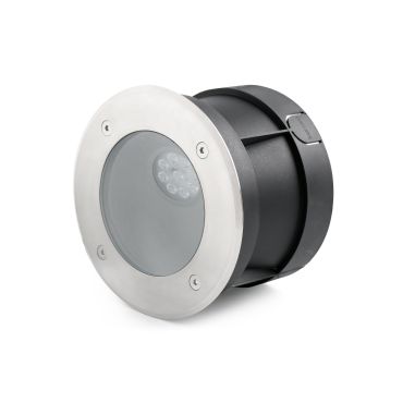Faro Salt Asimetric - spot rond pour l'extérieur - Ø 180 mm, Ø 170 mm à encastrer - 9W LED inclus - IP67 - acier inoxydable satiné