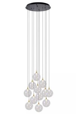 Lucide Gisela - lampe suspendue - Ø 61 x 326 cm - 12 x 3,6W LED dimmable inclus - transparent