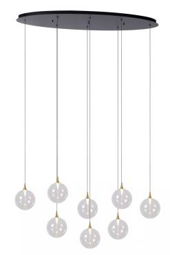 Lucide Gisela - lampe suspendue - 140 x 40 x 150 cm - 8 x 3,9W LED dimmable inclus - transparent
