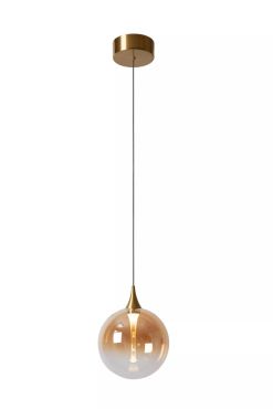 Lucide Gisela - lampe suspendue - Ø 16 x 150 cm - 5W LED inclus - ambre