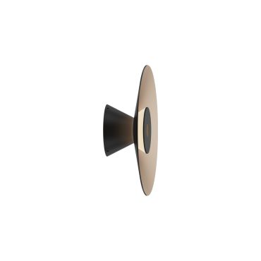 VK Lighting Elise - applique murale - Ø 25 x 7,9 cm - 8W LED inclus - noir et or champagne