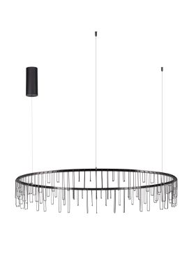 Nova Luce Stellar - lampe suspendue - Ø 100 x 150 cm - 36W dimmable LED inclus - noir chromé