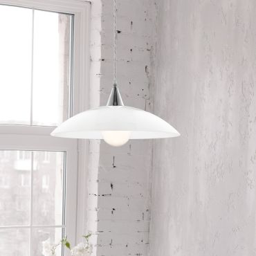Nova Luce Vicino - lampe suspendue - Ø 40 x 100 cm - blanc et chrome