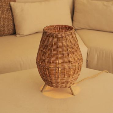 New Garden Saona - lampe de table - Ø 22,5 x 32,5 cm - rotin