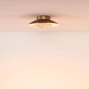 Lucide Foskal - plafonnier - Ø 21,5 x 5,2cm - 6W LED inclus - laiton