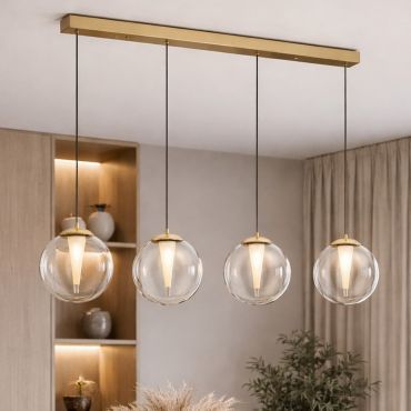 Nova Luce Galeo - lampe suspendue - 136 x 179 x 22 cm - 25W dimmable LED inclus - or sablé