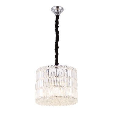 Maxlight Puccini - lampe suspendue - Ø 40 x 120 cm - chrome et noir