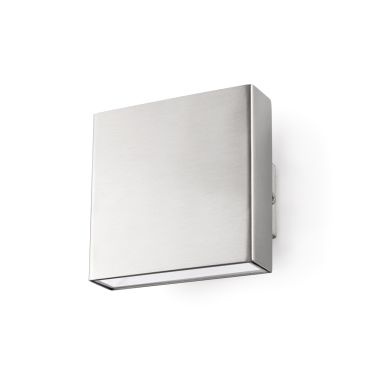 Faro Kaula - applique murale - 10 x 5,2 x 10 cm - 9W LED inclus - IP44 - acier inoxydable satiné