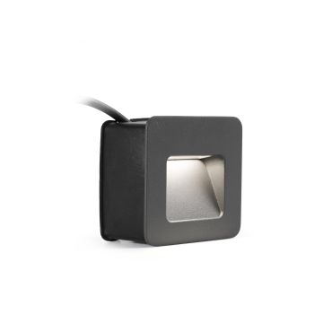 Faro Nase - applique encastrée - 9,4 x 5,7 x 9,4 cm - 2,9W LED inclus - IP44 - gris foncé