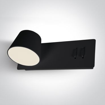 ONE Light Reading Spots - applique murale avec interrupteur - 22 x 12 x 8 cm - 6W + 4W LED inclus - noir