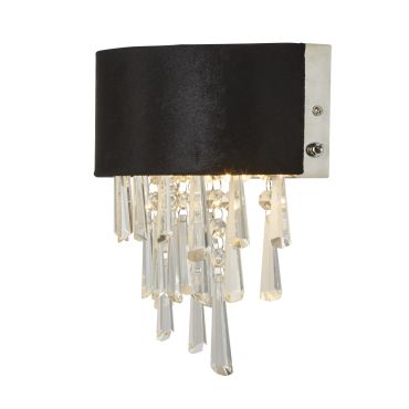 Searchlight Glamour - applique - 24 x 23 cm - noir et transparent