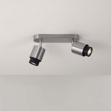 Nova Luce Ison - spot en saillie 2L - 40 x 17 x 14 cm - nickel satiné
