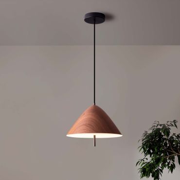 Nova Luce Oros - lampe suspendue - Ø 40 x 150 cm - 17W LED inclus - bois sablé