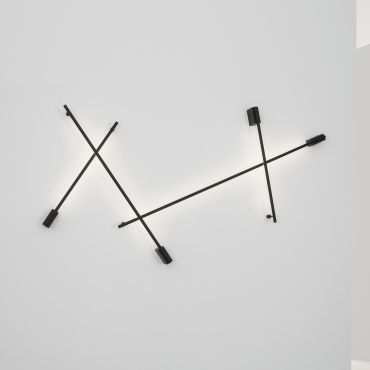 Nova Luce Gropius - applique murale - 120 x 7 x 3,5 cm - 20W LED inclus - noir sable