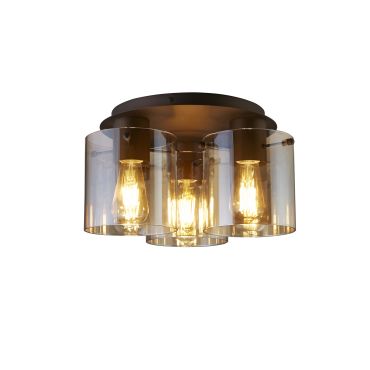 Searchlight Sweden - plafonnier - Ø 29 x 21 cm - moka et ambre