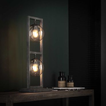Vico Tower - lampe de table - 62 cm - argent ancien