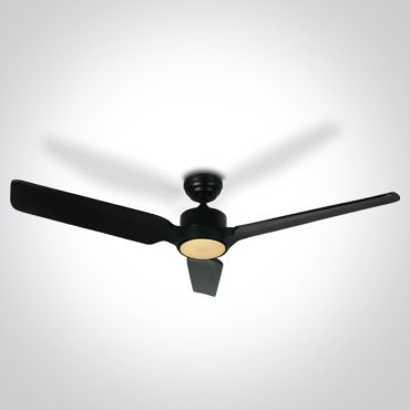 ONE Light Black Body - ventilateur de plafond avec lumière et télécommande - Ø 132 x 35 cm - noir