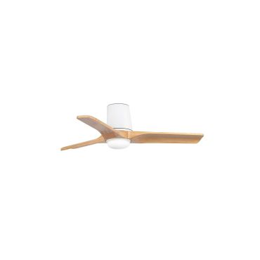 Faro Heywood Tub S - ventilateur de plafond avec lumière - Ø 90 cm - blanc mat et pino