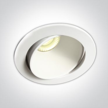 ONE Light COB Outdoor/Bathroom Range - spot encastré 1L - Ø 10,6 x 8,4 cm - 8W dimmable LED inclus - IP54 - blanc
