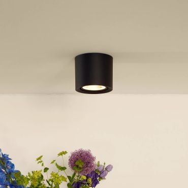 Lucide Fedler - spot en saillie - Ø 12 x 8,5 cm - 12W LED dimmable inclus - dim to warm - noir