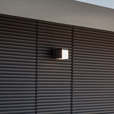 Lutec Cuba - applique murale d'extérieur - 10 x 14,8 x 11,6 cm - 12,2W LED inclus - IP54 - gris foncé