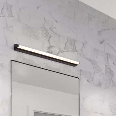 Nova Luce Endo - applique murale - 60 x 5,5 x 4,5 cm - 19W LED inclus - IP44 - noir sablé