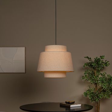 Lucide Tribute - lampe suspendue - Ø 60 x 180 cm - beige