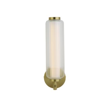 Searchlight Mod - applique murale - 10 x 32 cm - 8W LED dimmable inclus - laiton satiné et opale