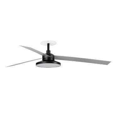 Faro Cruiser Tak 3 XL - ventilateur de plafond avec lumière et rosace encastrée - Ø 160 cm - noir mat et aluminium - 2700K