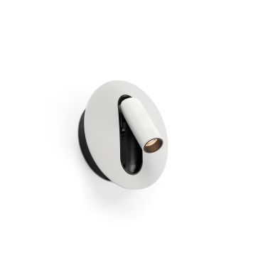 Faro Timit - lampe de chevet - 5,3 x 11,2 x 3 cm - 4,5W LED inclus - blanc mat et noir texturé