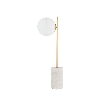 Nova Luce Cantona - lampe à poser - 22 x 15 x 56 cm - laiton doré et blanc