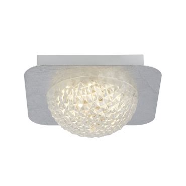Searchlight Celestia - plafonnier - 18 x 18 x 7,7 cm - 3 niveaux de gradation - 6,5W LED inclus - argenté et transparent