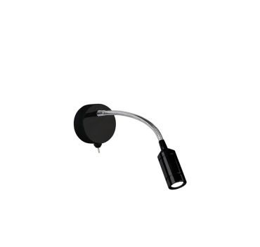Searchlight Flexy - applique murale avec interrupteur - 7 x 24 cm - 1W LED inclus - chrome et noir