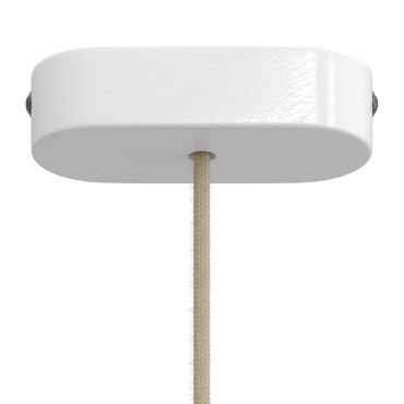 Creative Cables - rosace de plafond ovale 1 point lumineux - 2,7 x 12 x 5,1 cm - blanc