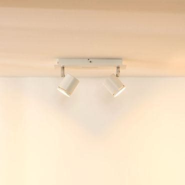 Lucide Rilou - spot en saillie - 26 x 7,5 x 12 cm - 2 x 5W LED dimmable inclus - blanc