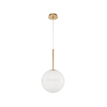 Nova Luce Cantona - lampe suspendue - Ø 25 x 180 cm - laiton doré et blanc