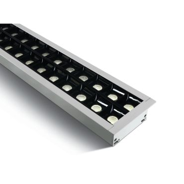 ONE Light Profils linéaires LED encastrés - plafonnier encastré - 130 x 8 x 5,5 cm - 40W LED inclus - blanc - couleur de lumière blanc chaud