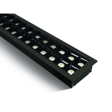 ONE Light Profils linéaires LED encastrés - plafonnier encastré - 130 x 8 x 5,5 cm - 40W LED inclus - noir - couleur de lumière blanc chaud