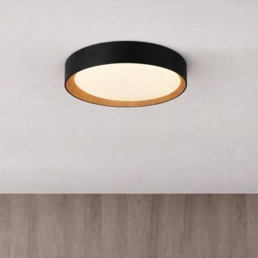 Nova Luce Stake - plafonnier - Ø 60 x 9 cm - 50W LED dimmable inclus - noir sable