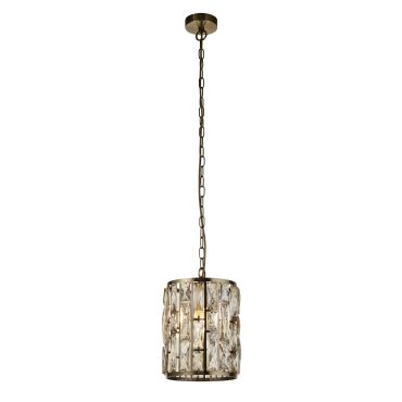 Searchlight Bijou - lampe suspendue - Ø 22 x 150 cm - laiton antique et champagne