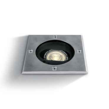 MODÈLE D’EXPOSITION - ONE Light GU10 Inground Adjustable Range - projecteur de sol extérieur - 120 x 120 mm, Ø 115 mm encastré - IP67 - acier inoxydable