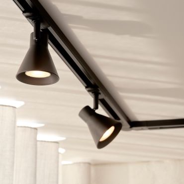 Nordlux Eik Link - spot sur rail GU10 - Ø 8,5 x 15,5 cm - noir