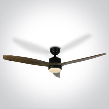 ONE Light Black Body - ventilateur de plafond avec lumière et télécommande - Ø 132 x 37 cm - 22W LED inclus - noir