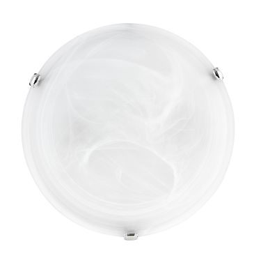 Nova Luce Giorno - plafonnier - Ø 40 x 9,5 cm - albâtre et chrome