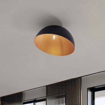 Nova Luce Onia - plafonnier - Ø 50 x 31 cm - noir sablé et or