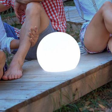 New Garden Buly 20 - lampe de table d'extérieur avec câble - Ø 20 x 14,5 x 17 cm - IP65 - blanc