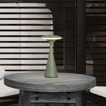 Nova Luce Grigio - lampe de table rechargeable pour extérieur - Ø 10,1 x 19,7 cm - IP54 - vert sauge