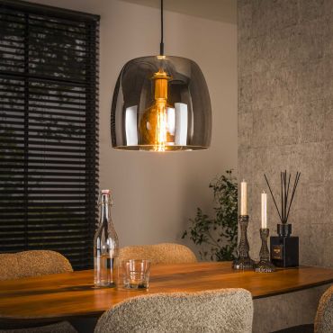 Vico Drift Glass - lampe suspendue - Ø 35 x 150 cm - gris fumé