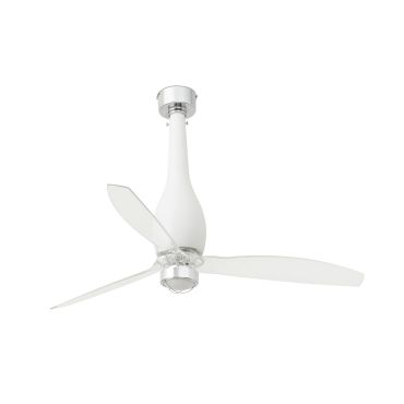 Faro Eterfan - ventilateur de plafond avec lumière et télécommande - Ø 128 cm - 17W LED inclus - blanc mat et transparent
